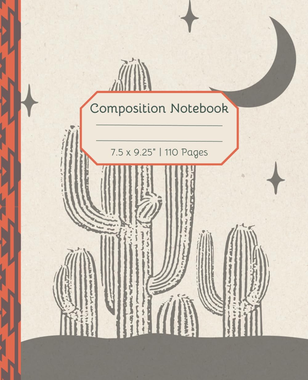 Composition Notebook: Southwest Desert Cactus Moon Notebook Journal