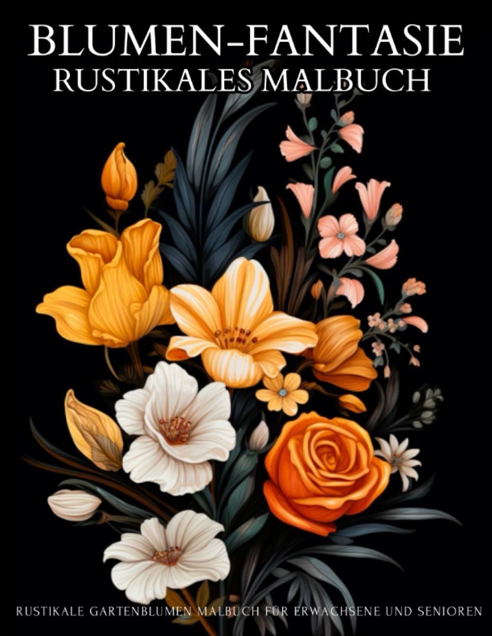 Blumen Fantasie: Rustikale Gartenblumen Malbuch: Zauberhafte Blumensträuße der Natur - Dekorative Pflanzenmuster für Erwachsene und Senioren (German Edition) baixar o livro de graça