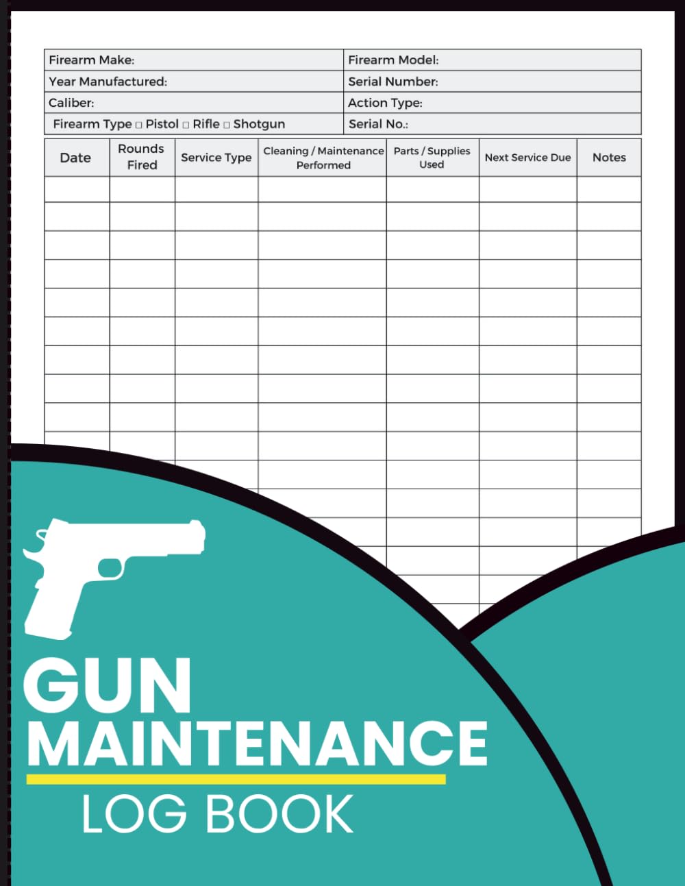 Gun Maintenance Log Book: Firearm Service Record and Round Count Ledger with Inspection Notes and Equipment Tracking Pages for Owners and Collectors baixar o livro de graça