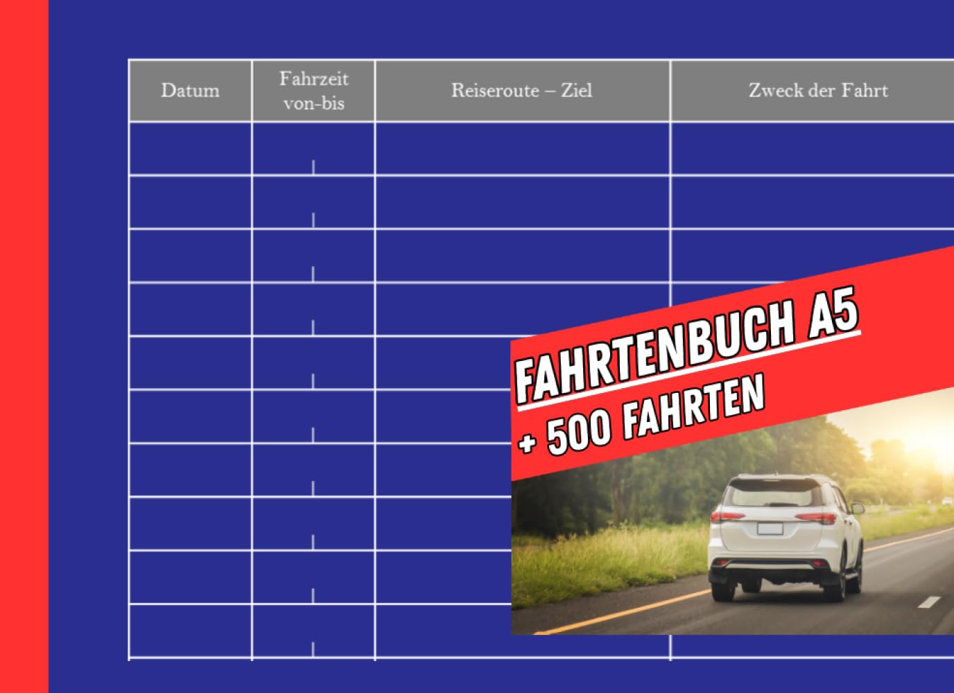 ler totalmente Fahrtenbuch PKW A5 quer: Vom Finanzamt anerkannt | 100 Seiten, 500 Fahrten | Deutschland & Österreich, Abgrenzung privater/geschäftlicher Fahrten (German Edition)