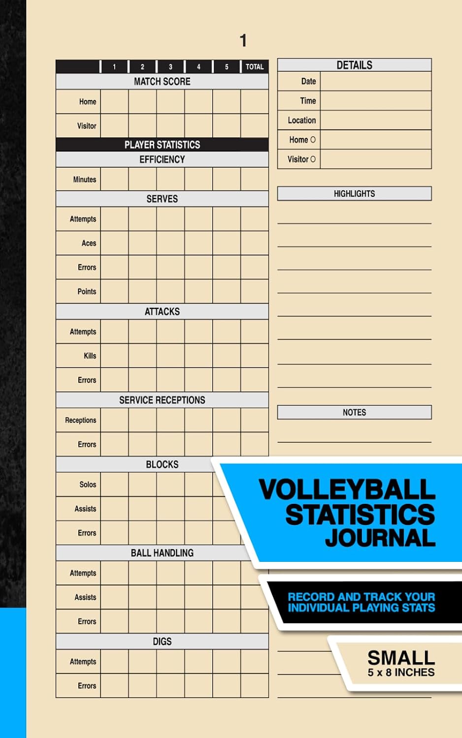 capítulo por capítulo baixar Volleyball Statistics Journal: Record and Track Your Individual Playing Stats | Small