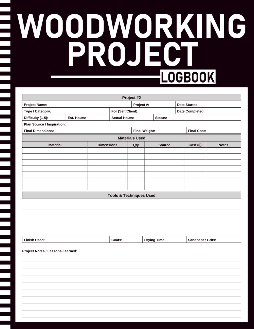 Woodworking Project Log Book: Workshop Journal with Wood Species Reference, Tool Inventory, Cut Lists, Sketch Grids, Finish Log, Commission Tracker & Annual Summary baixar o livro de graça