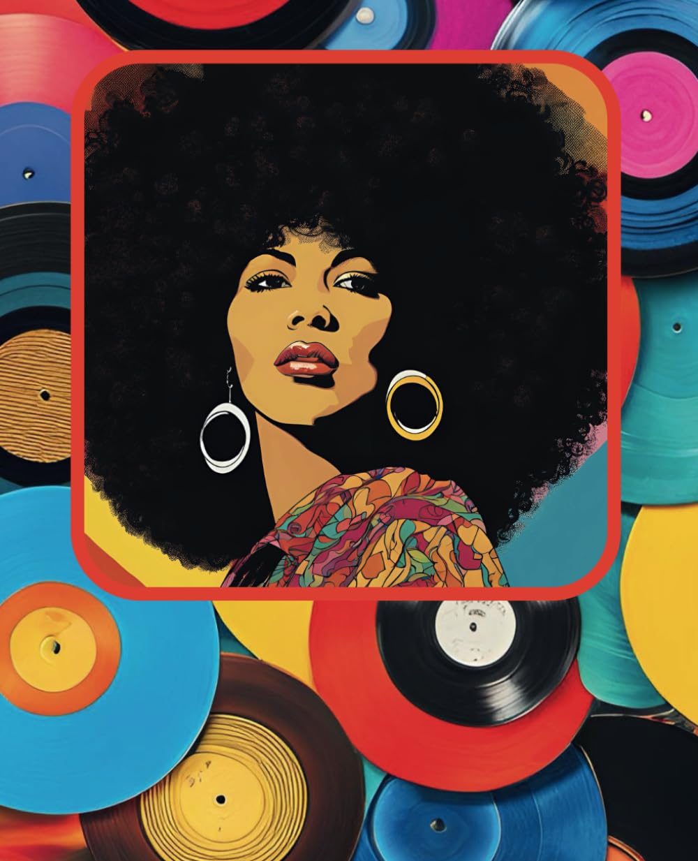 capítulo por capítulo baixar 1970s Disco Themed Lined Journal / Notebook - Vinyl Background featuring a Beautiful Black Lady with an outstanding Afro: Great gift for music lovers,... women and writers; 110 pages, 7.5" x 9.25”