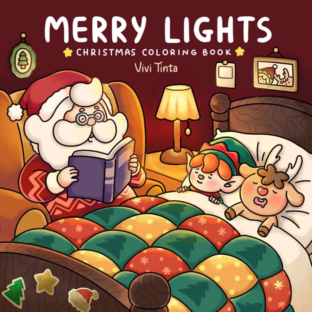 ler totalmente Merry Lights: Christmas Coloring Book for Adults & Teens Featuring Festive Holiday Winter Designs