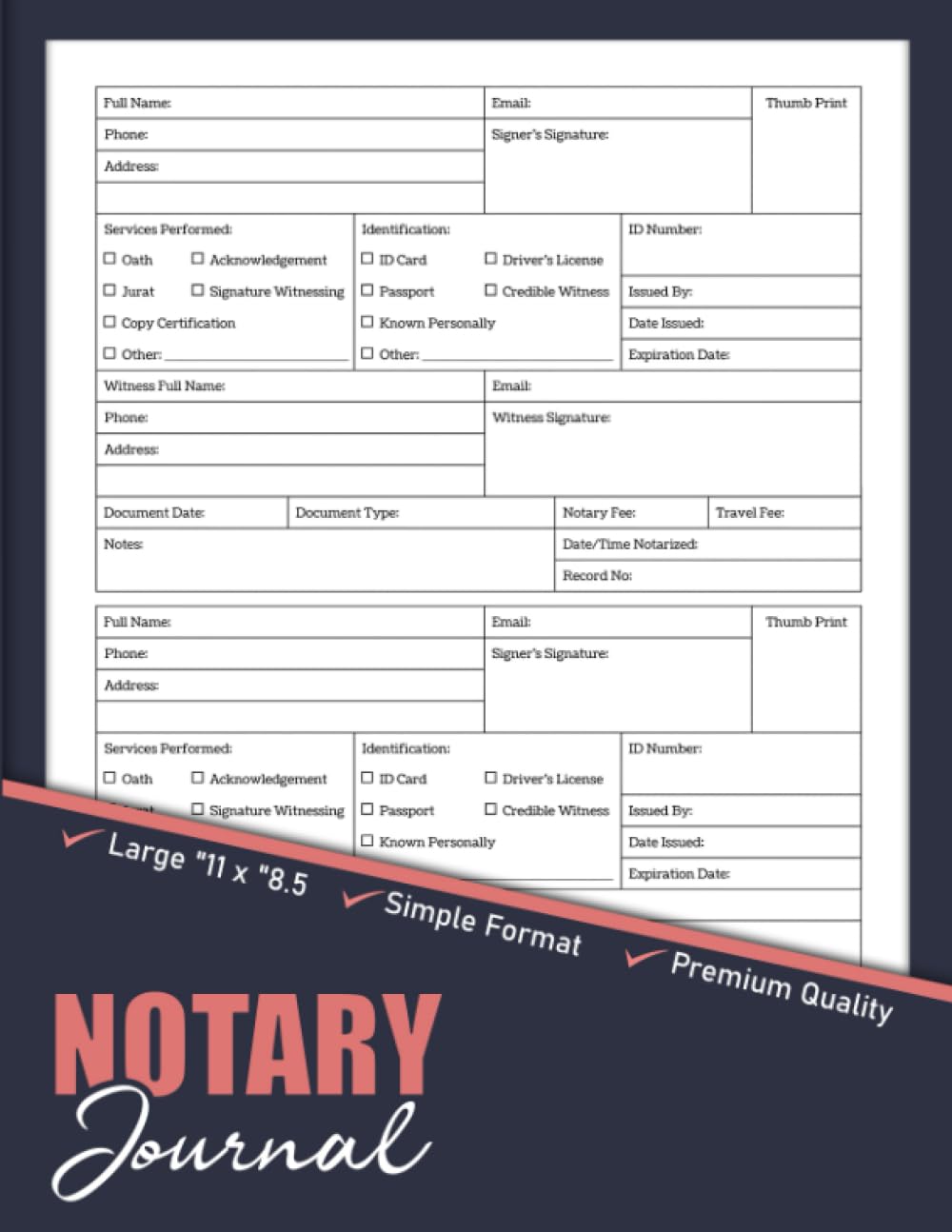 capítulo por capítulo baixar Notary Journal Log Book: Official Notary Log Book To Record Notarial Acts | Over 220 Entries, 110 Pages, 8 x11 inches