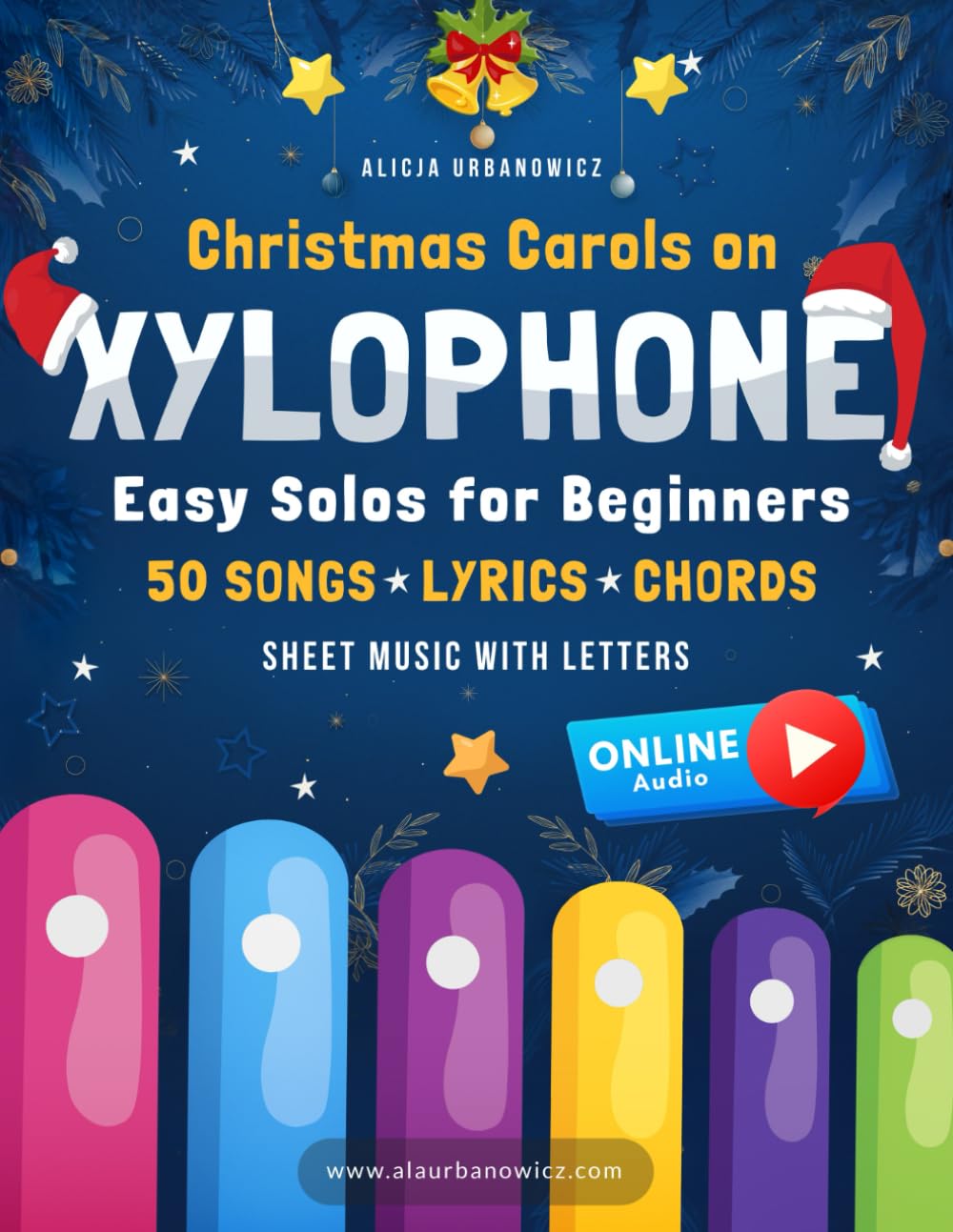 Christmas Carols on Xylophone I Easy Solos for Beginners: Learn 50 Popular Songs I Sheet Music with Letters Chords Lyrics I Big Book for Kids Toddlers... Resonator Blocks I Online Audio I Guide Gift baixar o livro de graça