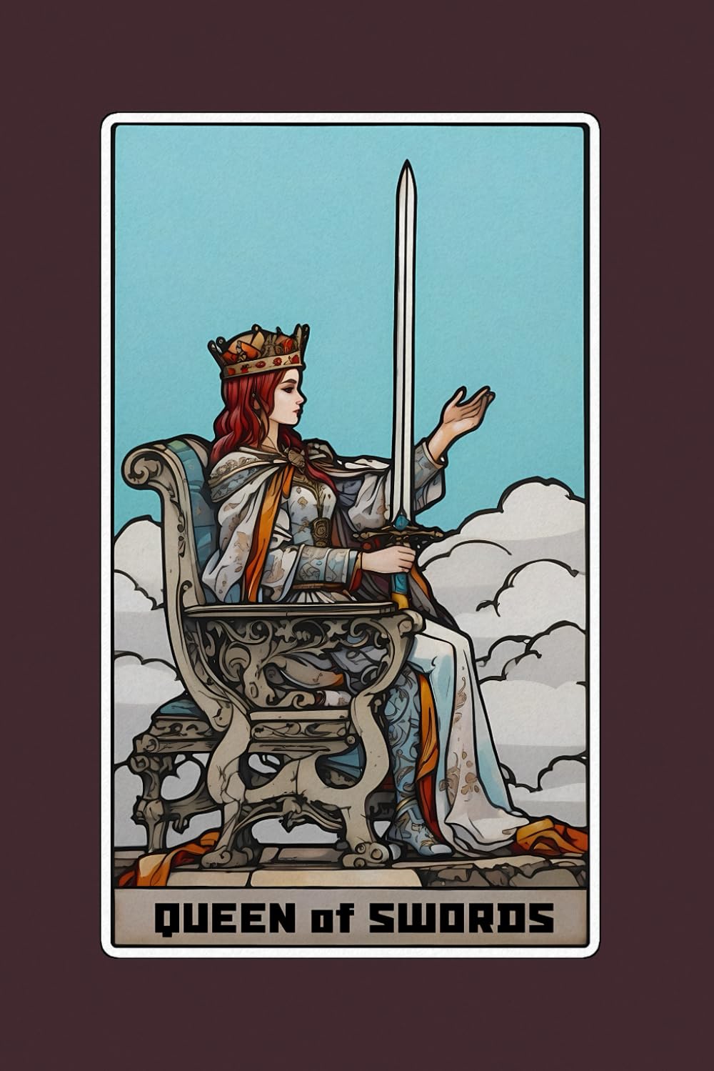 Queen of Swords - Tarot Card Notebook - Card No.52 (Color Ed.): A5 Ruled Lined Tarot Journal Diary Sketchbook Notebook - Queen of Swords (Clarity and Independence) baixar livro de graça