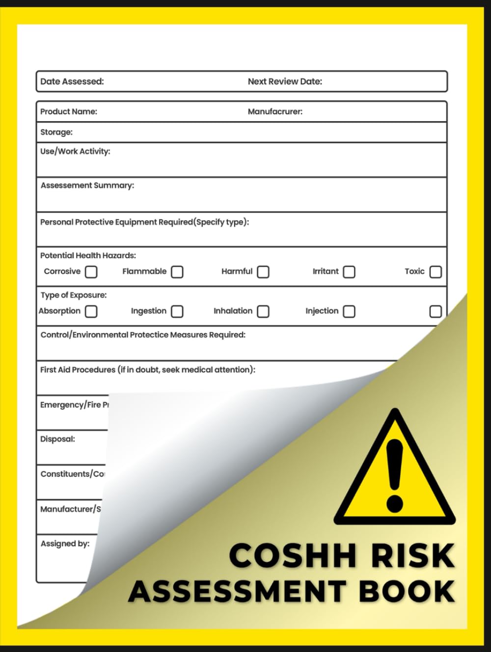 capítulo por capítulo baixar COSHH Risk Assessment Book: Control of Substances Hazardous to Health Log