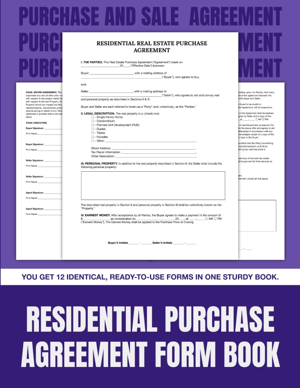 Residential Real Estate Purchase Agreement Form Book: 12 Forms for Buyers and Sellers | 8.5 x 11 in. baixar o livro de graça