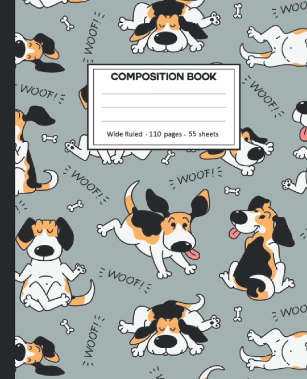 Composition Notebook: College Ruled: 110+ Lined Pages Writing Journal: Beagle on White. baixar livro de graça