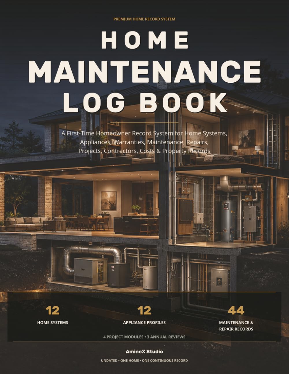 Home Maintenance Log Book: A First-Time Homeowner Record System for Home Systems, Appliances, Warranties, Maintenance, Repairs, Projects, Contractors, Costs & Property Records baixar o livro de graça