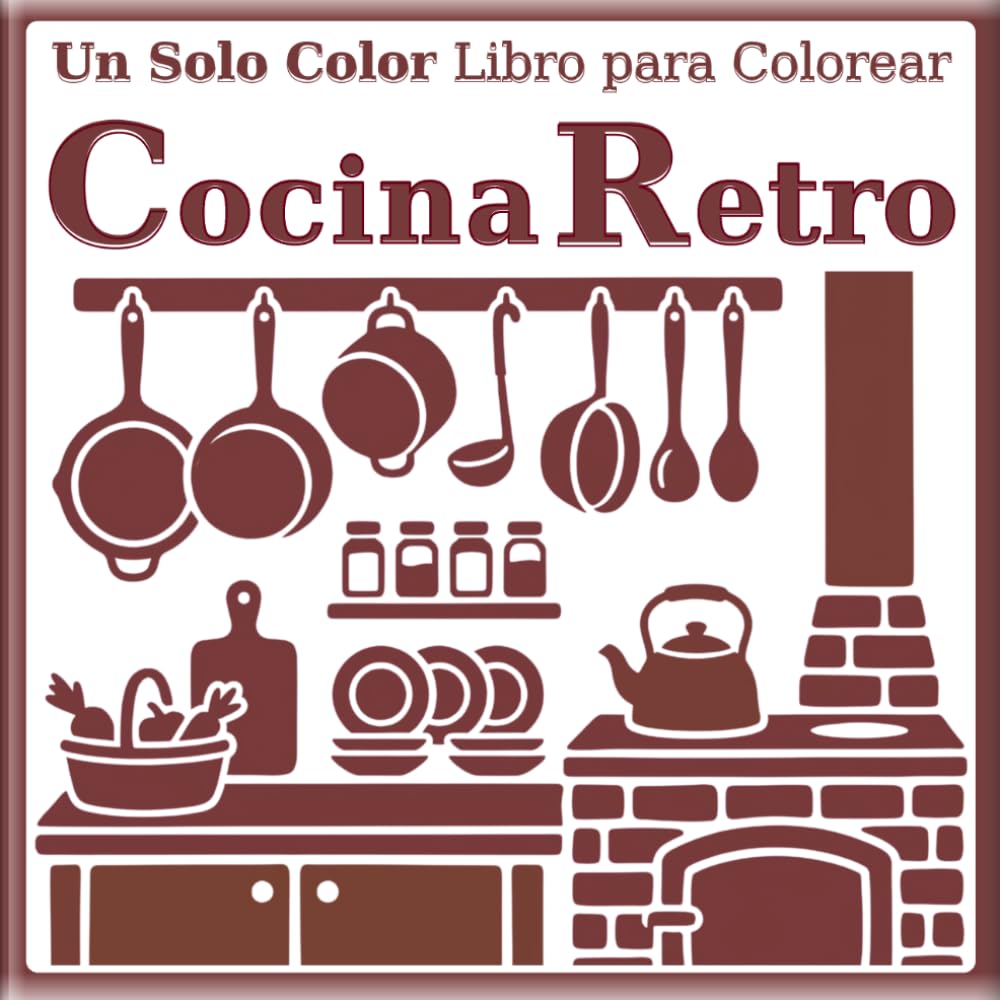 ler totalmente Libro de Colorear de Un Solo Color — Cocina Retro: Guías de puntos para colorear & ejemplo terminado en gris | Cocina vintage, comida retro y arte... para todas las edades (Spanish Edition)