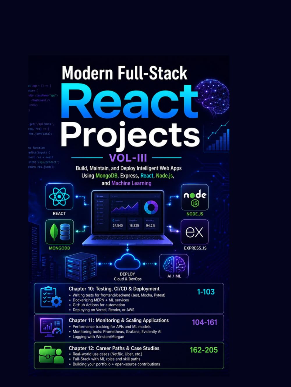 ler totalmente Modern Full-Stack React Projects VOL-III: Build, Maintain, and Deploy Intelligent Web Apps Using MongoDB, Express, React, Node.js, and Machine Learning