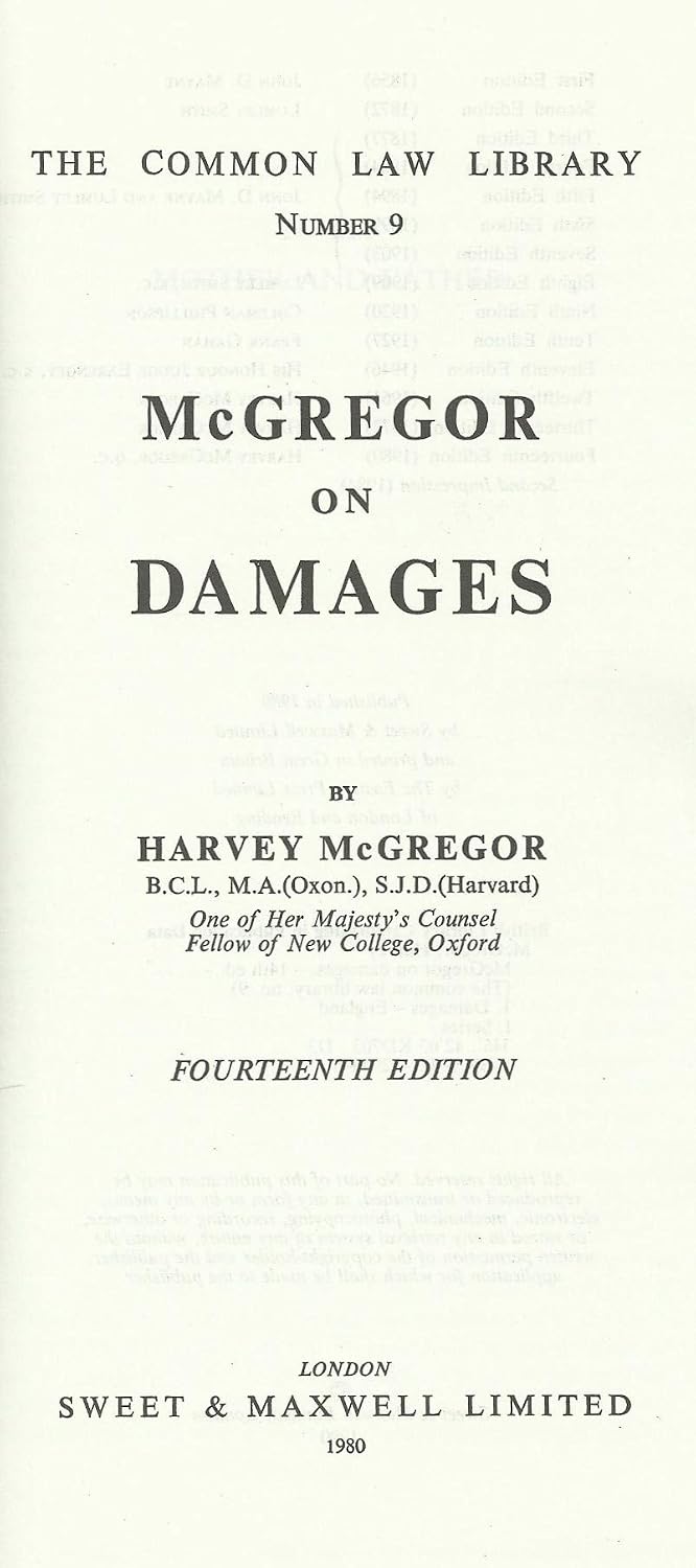 ler totalmente McGregor on damages (Common law library)