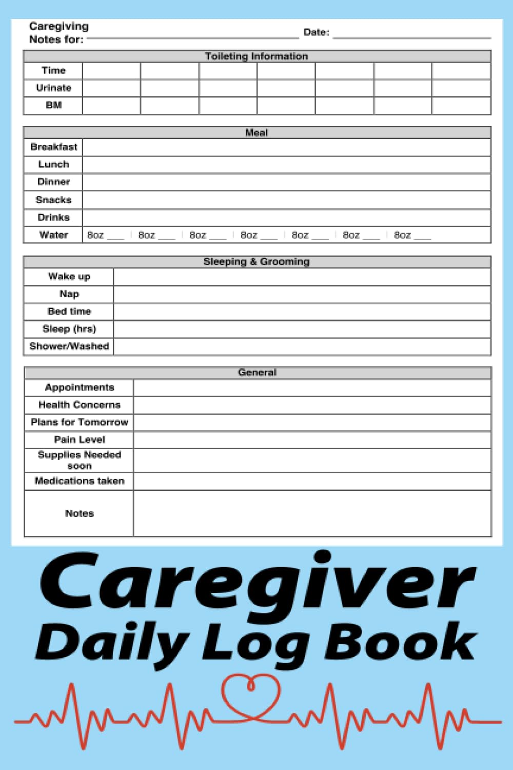 Caregiver Daily Log Book: Patients Journal Book For Caregivers, Medical Diary and Medicine Reminder Log, Daily sheets For Assisting Elderly People baixar o livro de graça