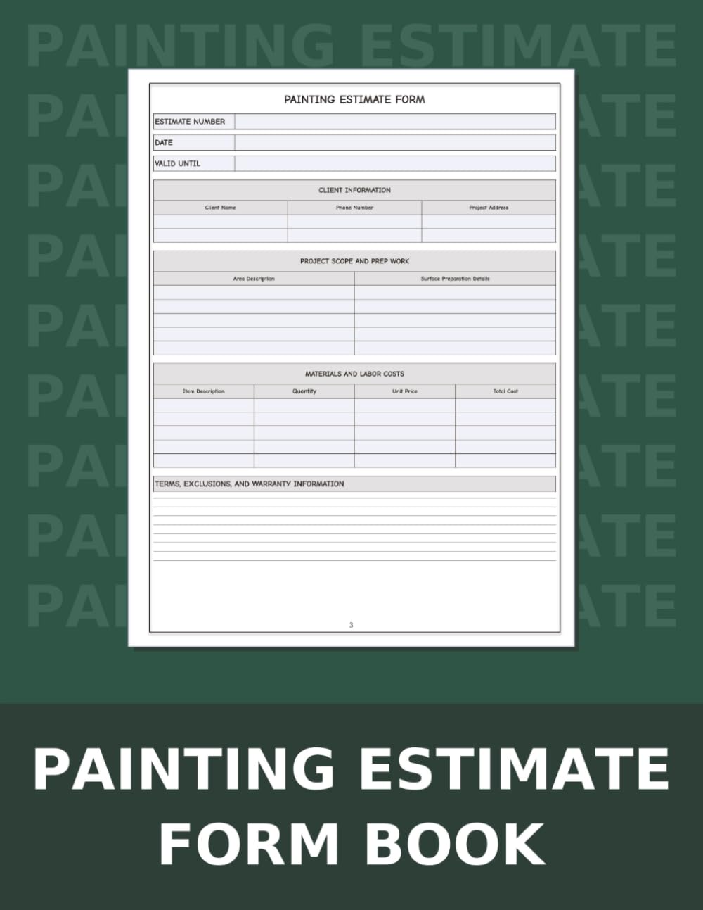 Painting Estimate Form Book: Professional Proposal Forms for Contractors & Small Business Owners to Streamline Job Quotes and Client Details baixar livro de graça