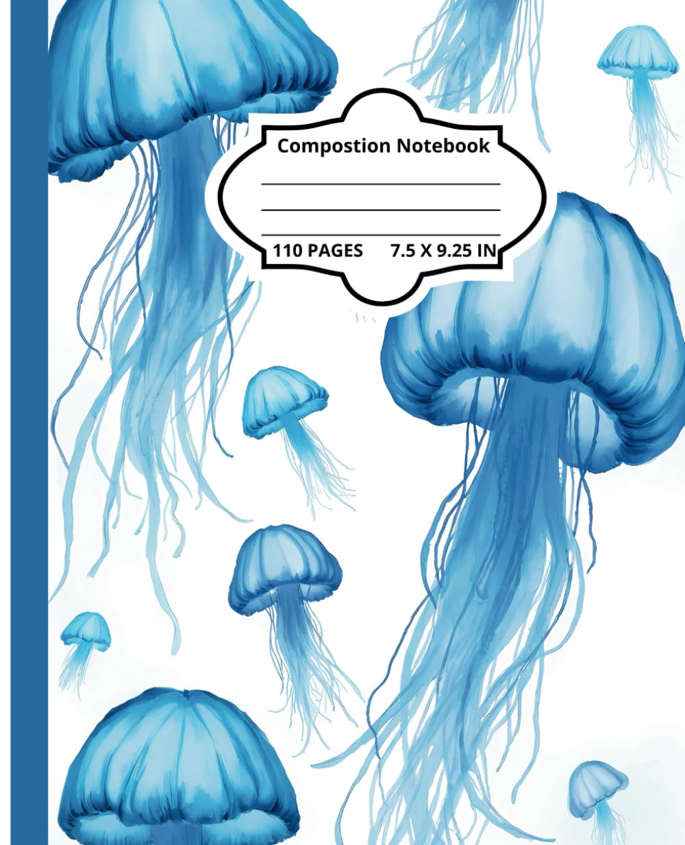 ler totalmente Composition Notebook College Ruled: Vintage Jellyfish Sea Life: Elegant Ocean Aesthetic Journal for School, College, Office, Work | 7.5 x 9.25, 110 Pages
