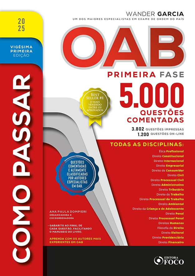 ler totalmente Como Passar na OAB - 1ª Fase - 5.000 Questões Comentadas - 21ª Ed - 2025