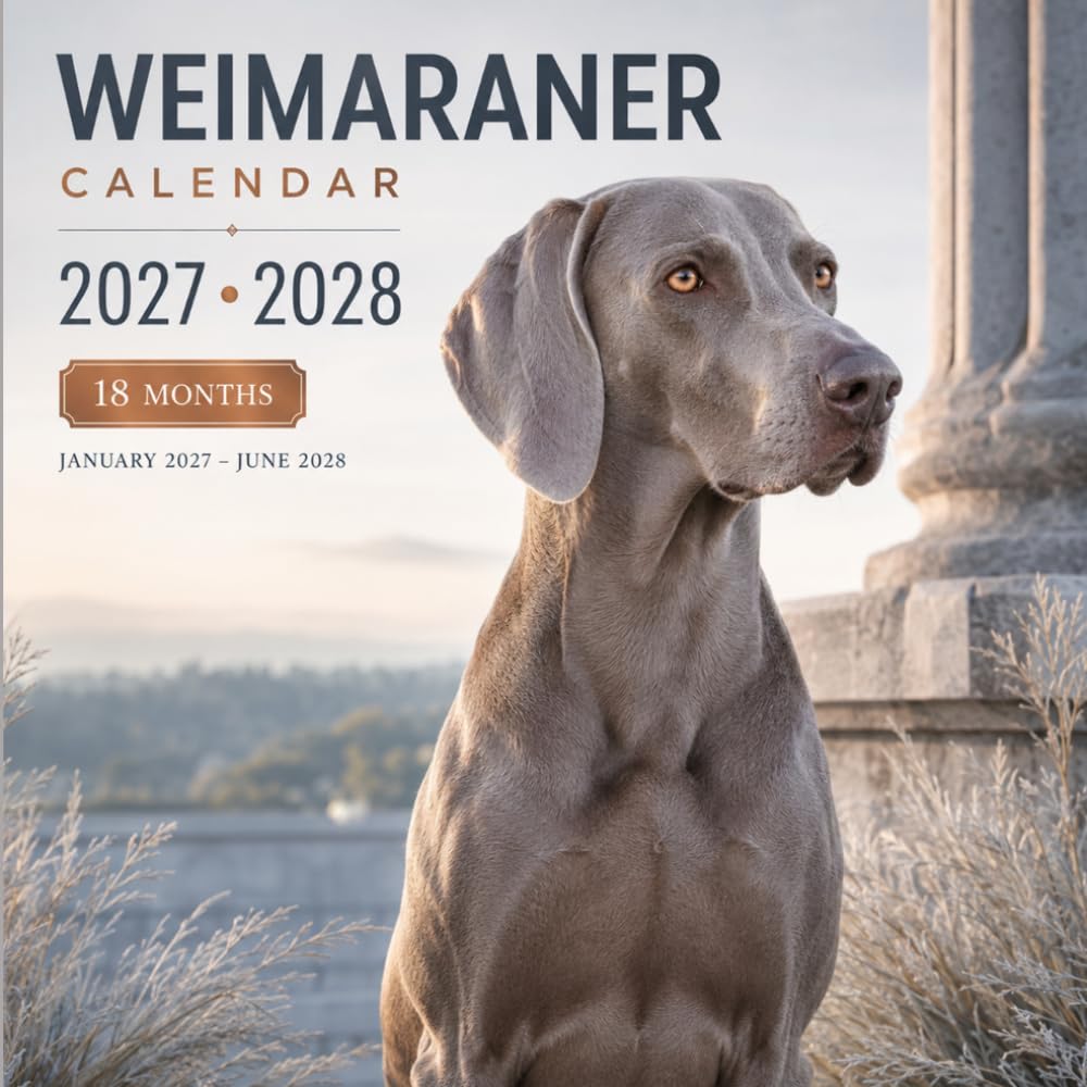 Weimaraner Calendar 2027-2028: 18-Month Monthly Planner Featuring Elegant Silver Ghost Dog Portraits (January 2027 to June 2028 Edition) baixar o livro de graça