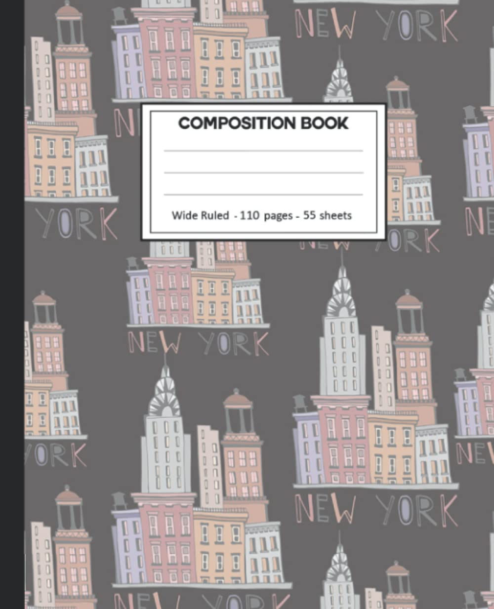 ler totalmente Composition Notebook: College Ruled: 110+ Lined Pages Writing Journal: New York City on White.