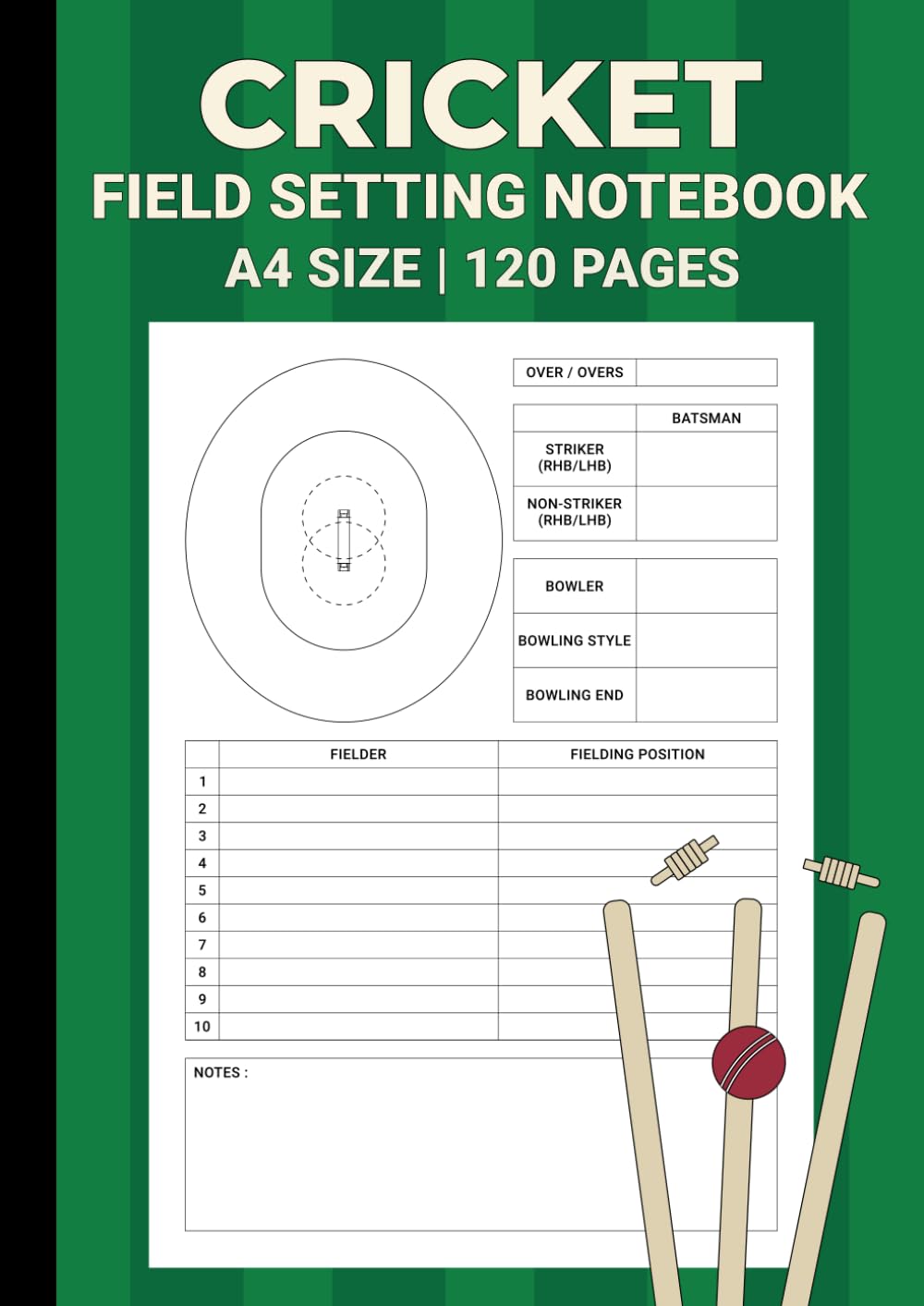 capítulo por capítulo baixar Cricket Field Setting Notebook: Setting Cricket Fielding Positions, For Coaches, Captains and Players, 8.27" x 11.69" A4 Paper, 120 Pages