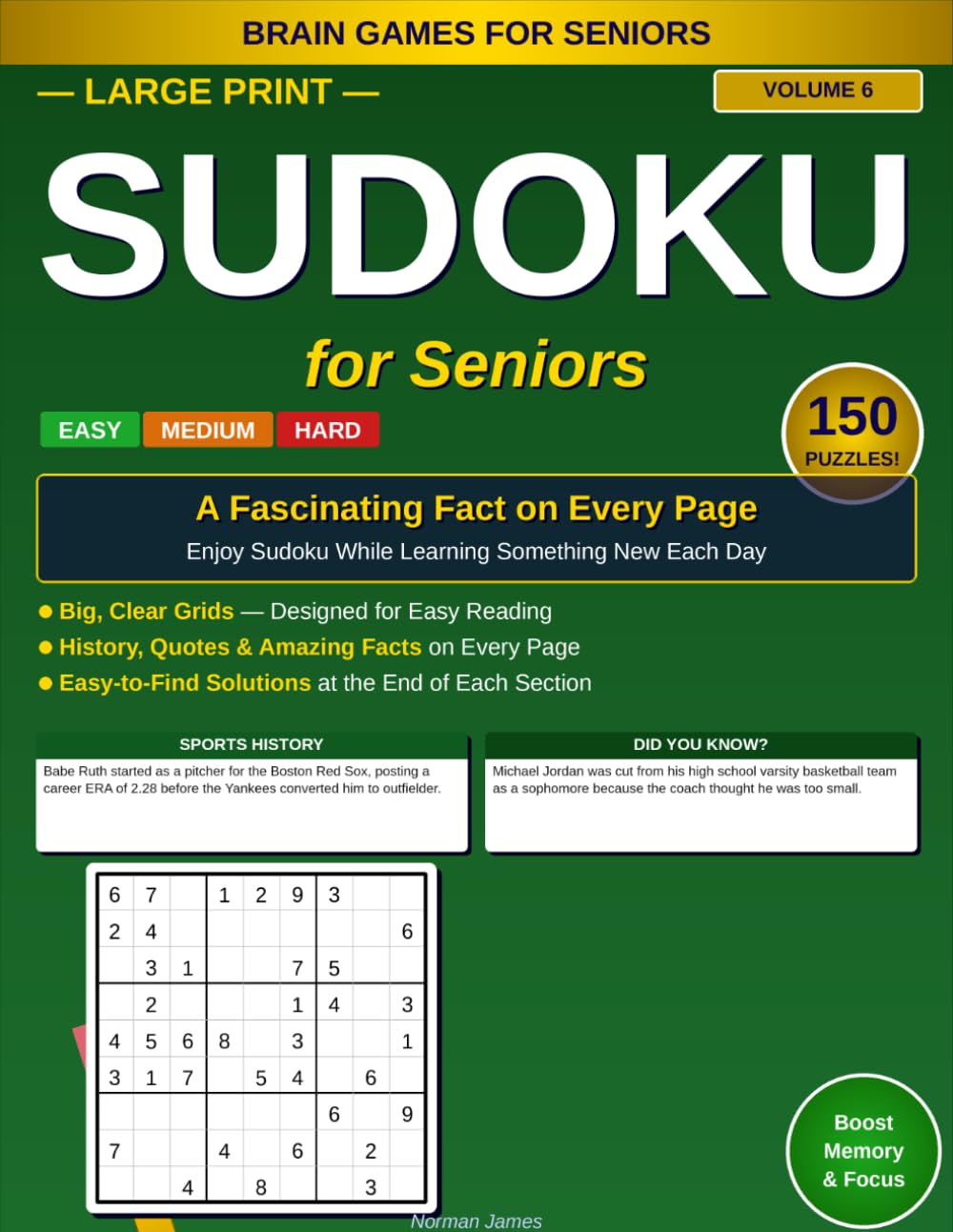 ler totalmente Large Print Sudoku for Seniors: Sports Facts 1950-1960: A Sports Fact on Every Page - Relive the Greatest Moments in 1950s Sports - Volume 6 (Large... With Fascinating Facts: 10 Unique Volumes)