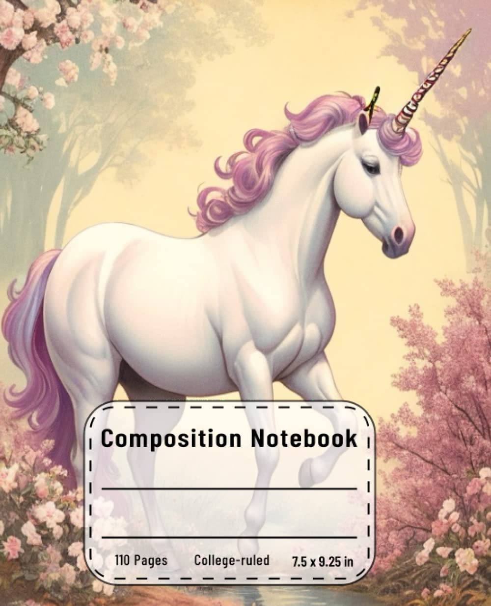 capítulo por capítulo baixar Composition Notebook College Ruled: Vintage Unicorn Illustration, A Captivating Collage-inspired Delight for School, College, and Work