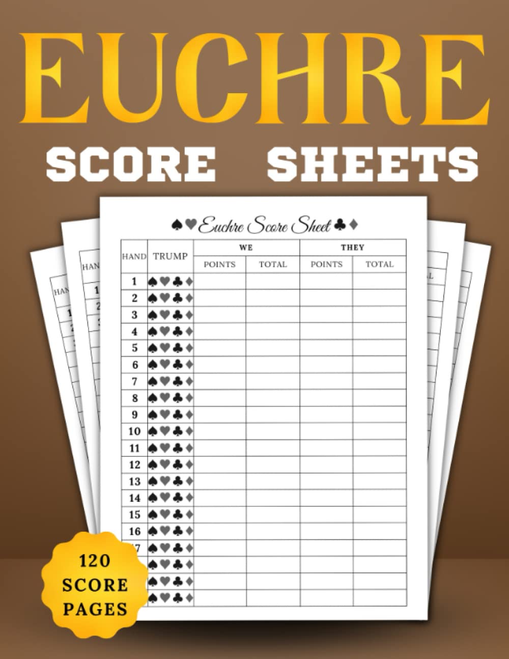 Euchre Score Sheets: 120 Large Score Pages For Score Keeping, Euchre Score Pads, Bridge Games, progressive Euchre Book, Euchre Score Keeper Notebook,... Gift, Size 8.5" x 11" Inches, (ScoreBook) baixar o livro de graça