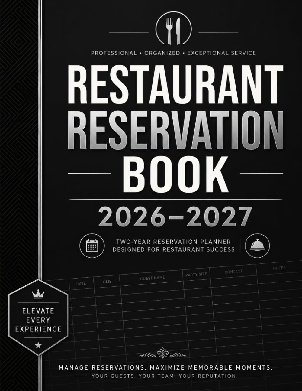 Reservation Book for Restaurant 2026-2027: Full Year Table Wait List Reservations | 1 Page Per Day with Space for 33 Reservations | Full Year Dinner Reservations Book | Hostess Table Log Book baixar livro de graça