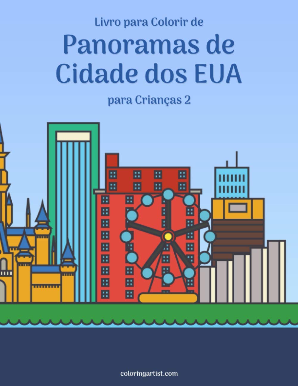 ler totalmente Livro para Colorir de Panoramas de Cidade dos EUA para Crianças 2