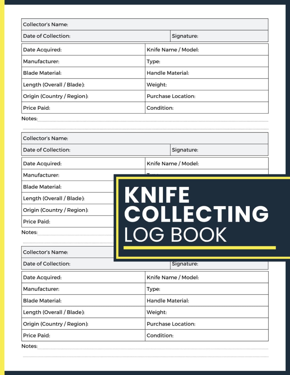 Knife Collecting Log Book: Document Knife Profiles, Specifications, Acquisition Records, Maintenance Notes, and Inventory for Collectors and Blade Enthusiasts baixar livro de graça