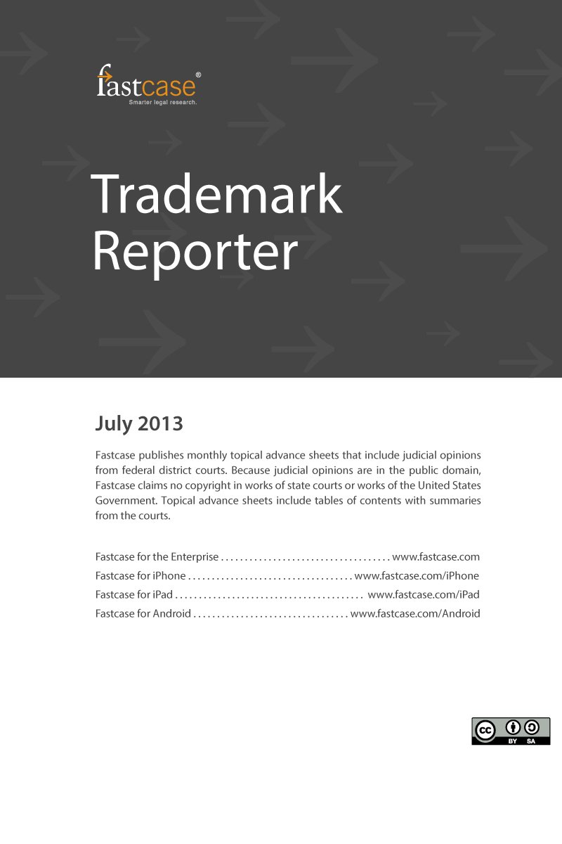 Trademark Reporter July 2013 (English Edition) baixar livro de graça