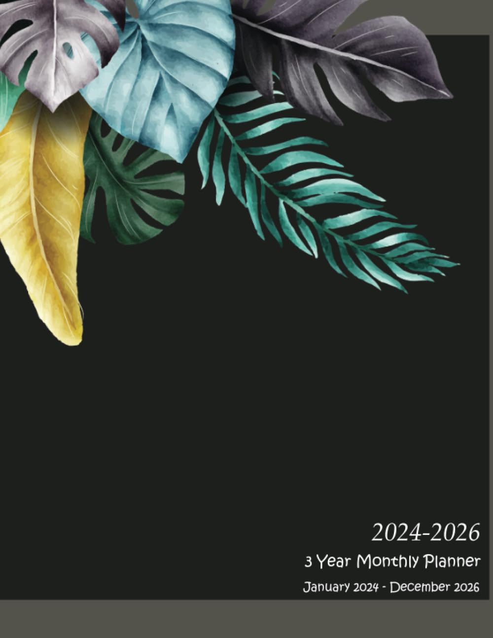 ler totalmente 2024-2026 3 Year Monthly Planner: Large Print 36 Months Calendar from January 2024 to December 2026 with Federal Holidays. Black Cover.