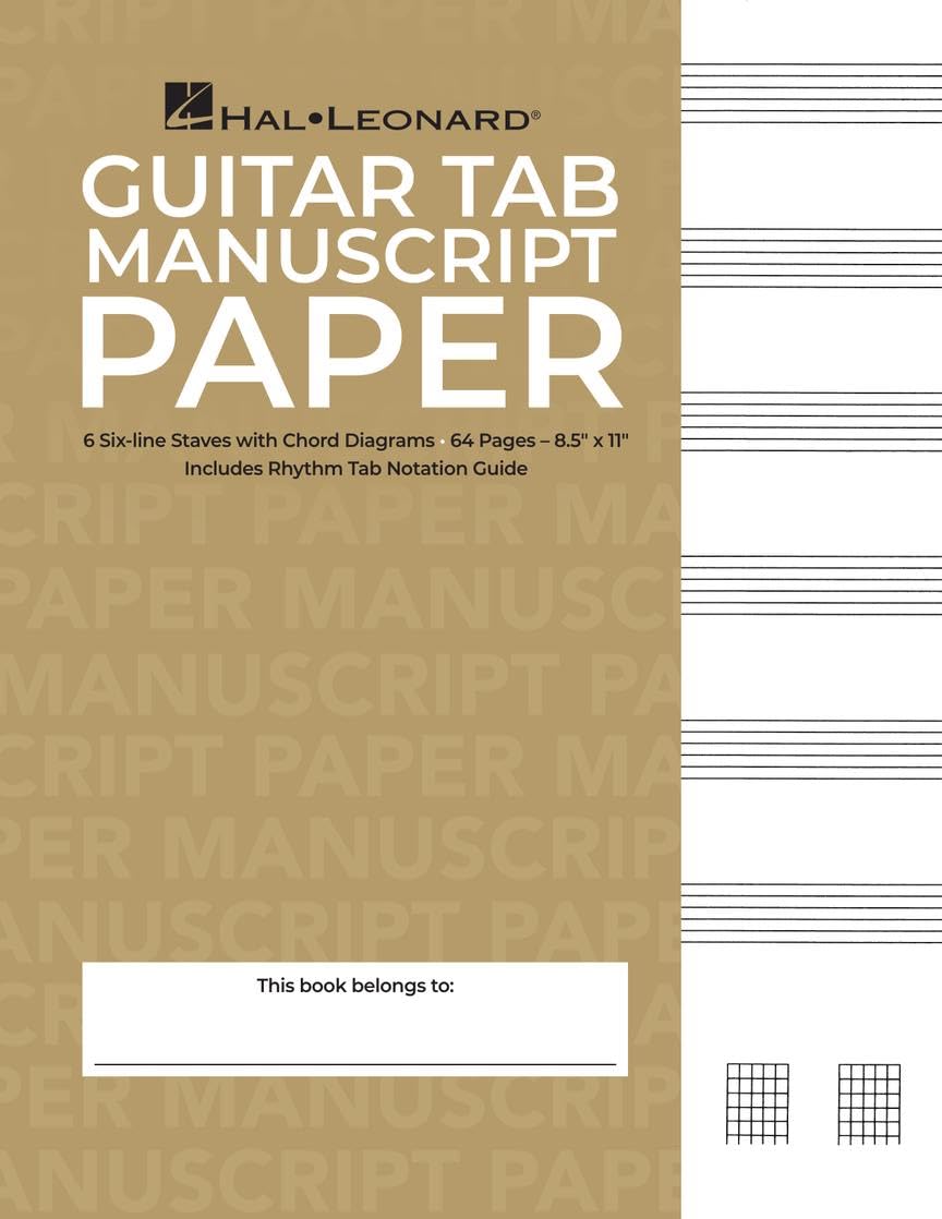 Guitar Tablature Manuscript Paper Standard Edition 64 Pages for Music Notation and Chord Diagrams Songwriting Notebook for Guitarists Students and Teachers Blank Guitar Tab Paper