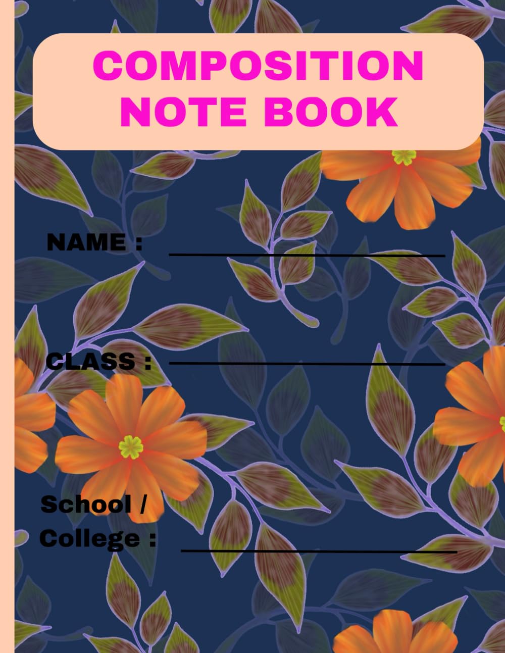 ler totalmente Composition Note Book: Wide Ruled Rose Flowers