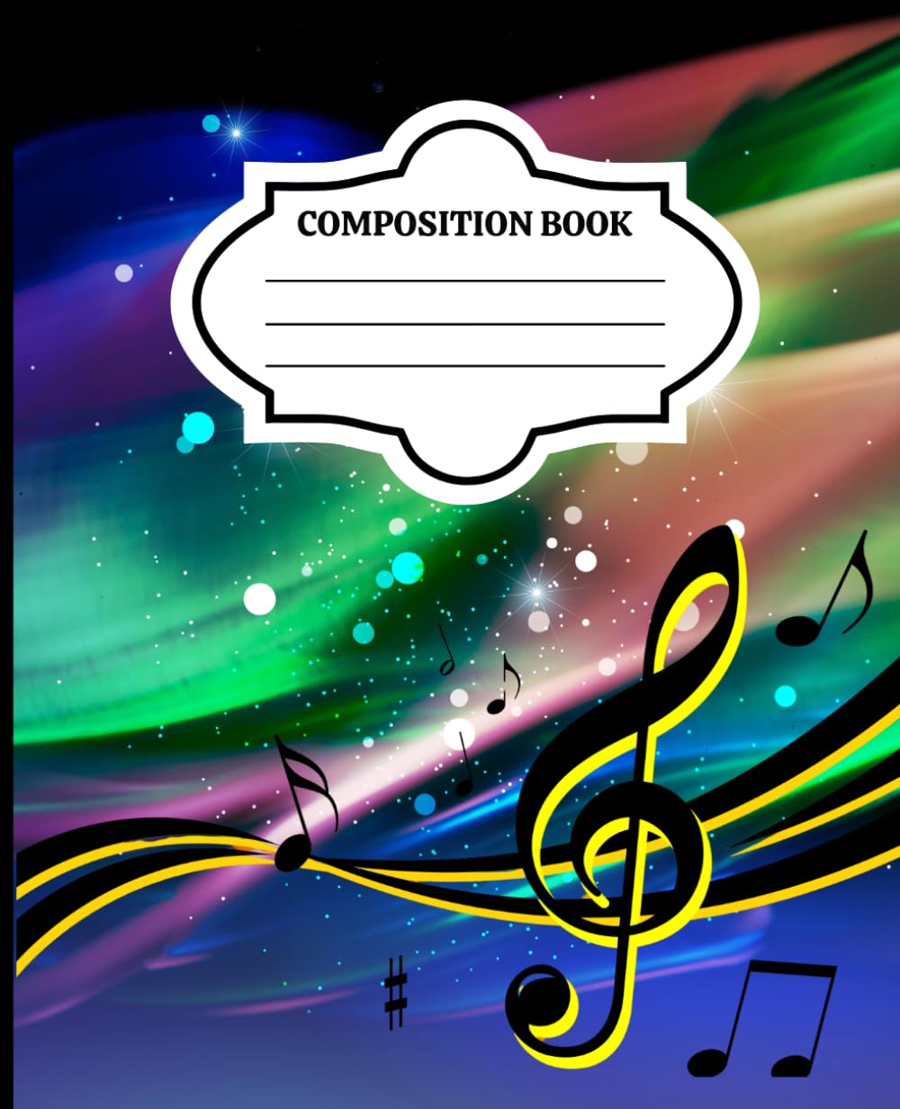 Composition Notebook: Multicolor Music Notes