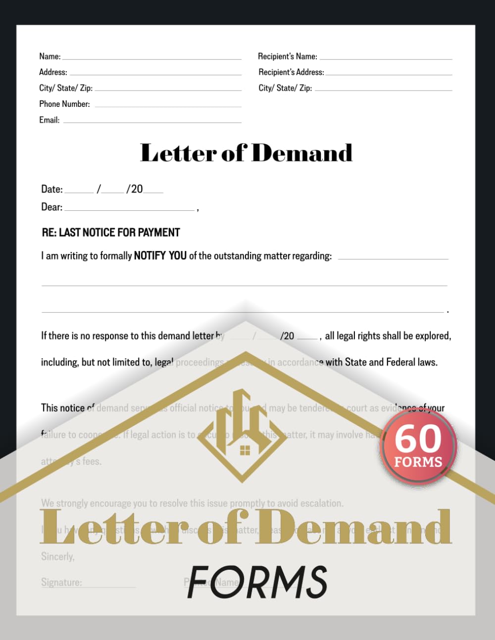 Letter of Demand Forms: Landlord Final Notice Logbook for Overdue, Rent, & Late Payments | 60 Forms, 120 Single-Sided Pages baixar livro de graça