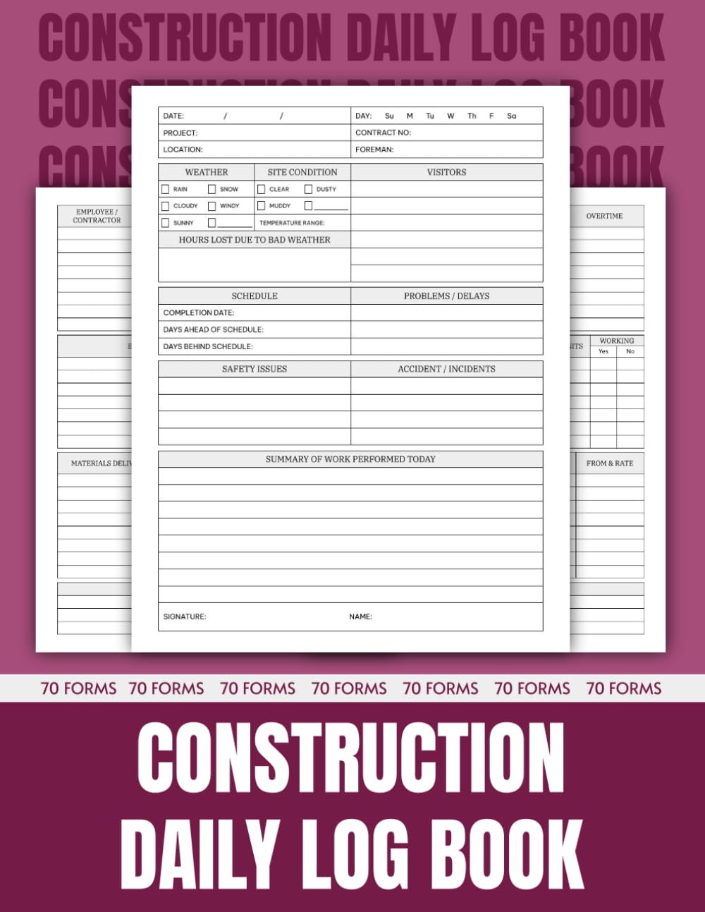 capítulo por capítulo baixar Construction Daily Site Log Book | Job Site Project Management Report: Ecord Workforce, Tasks, Schedules, Daily Activities, Etc.