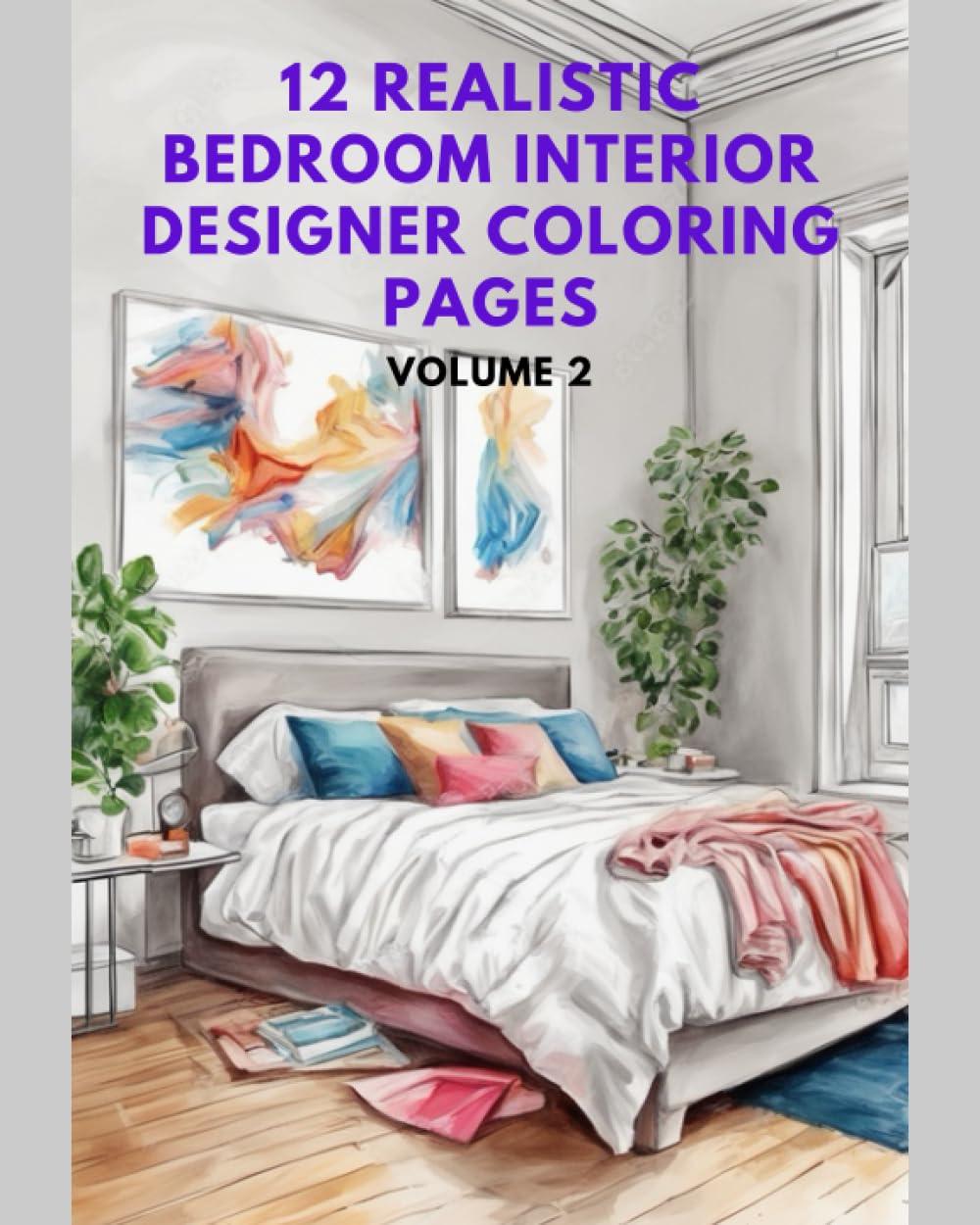 12 realistic bedroom interior designer coloring pages