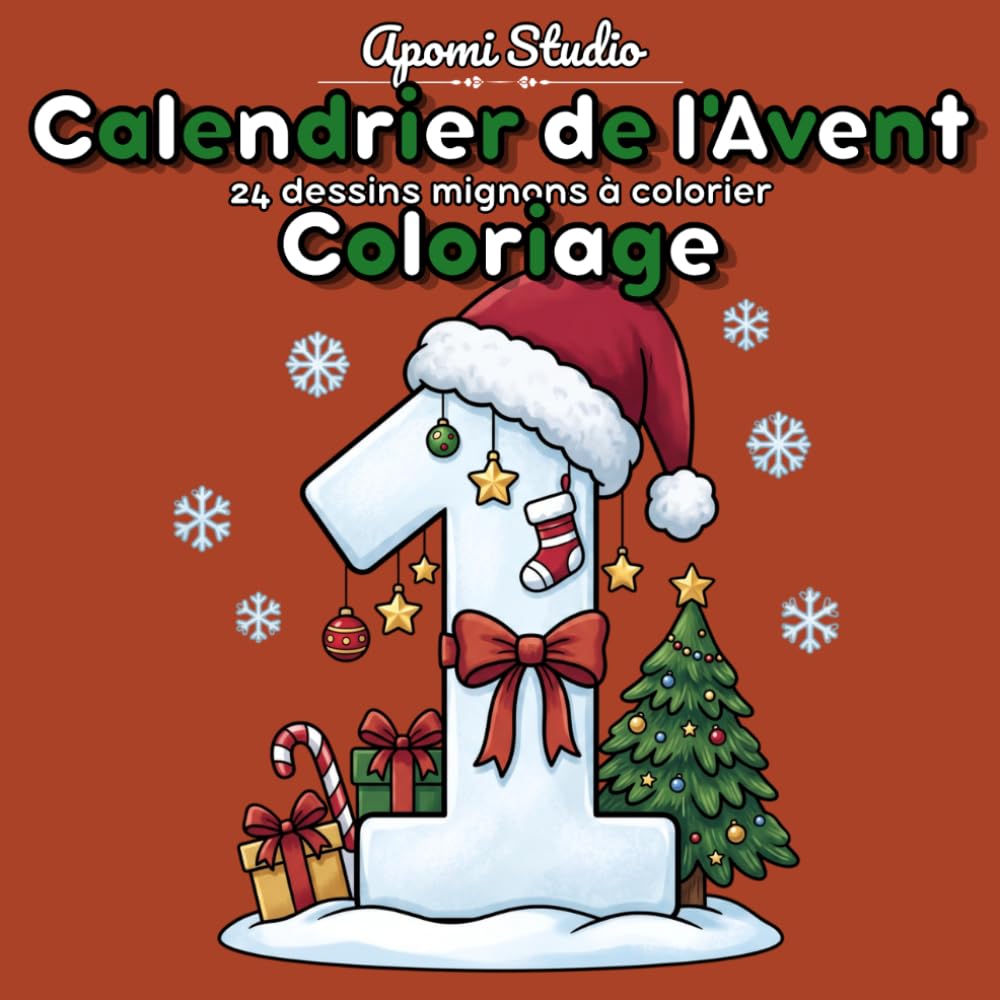 ler totalmente Calendrier de l'Avent Kawaii - 48 coloriages de Noël: 24 numéros décorés et 24 scènes d'hiver avec des animaux mignons, un dessin par jour, gros... recto seul, dès 8 ans (French Edition)