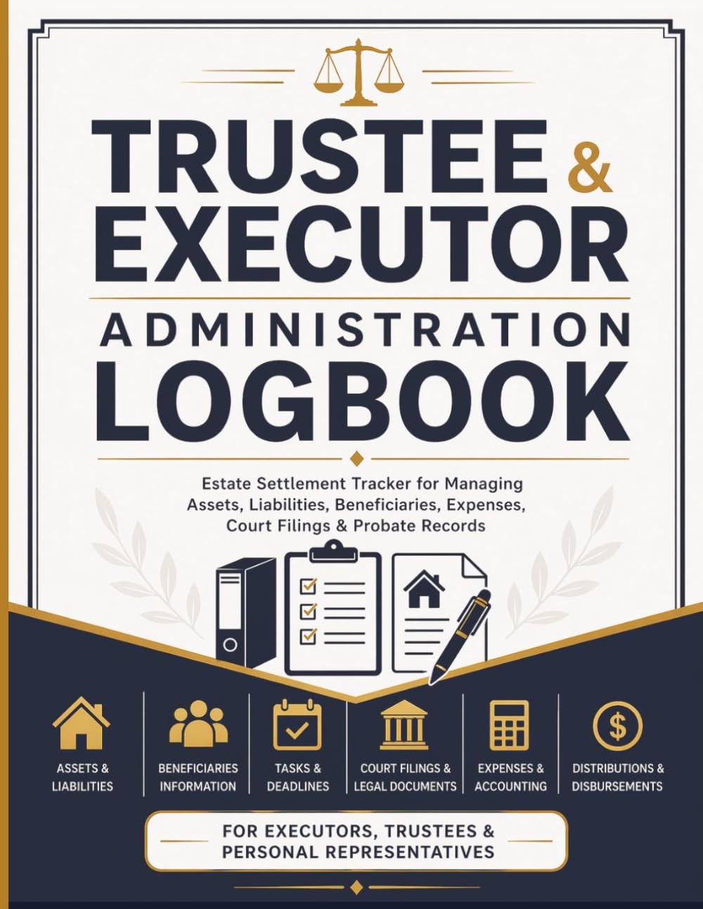 ler totalmente Trustee & Executor Administration Logbook: Estate Settlement Tracker for Managing Assets, Liabilities, Beneficiaries, Expenses, Court Filings & Probate Records
