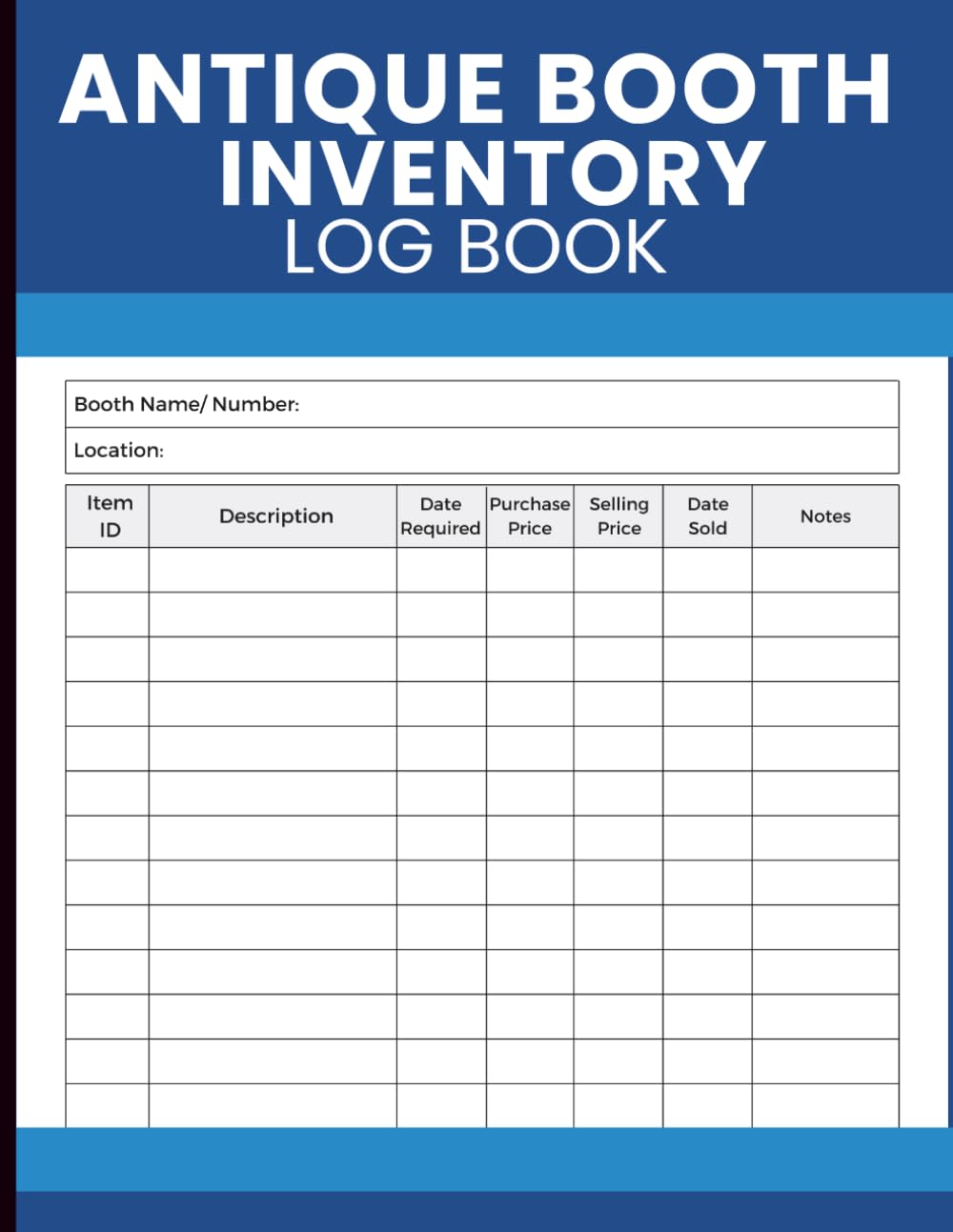 Antique Booth Inventory Log Book: Record Book for Tracking Items, Purchase Costs, Selling Prices, and Booth Activity baixar livro de graça