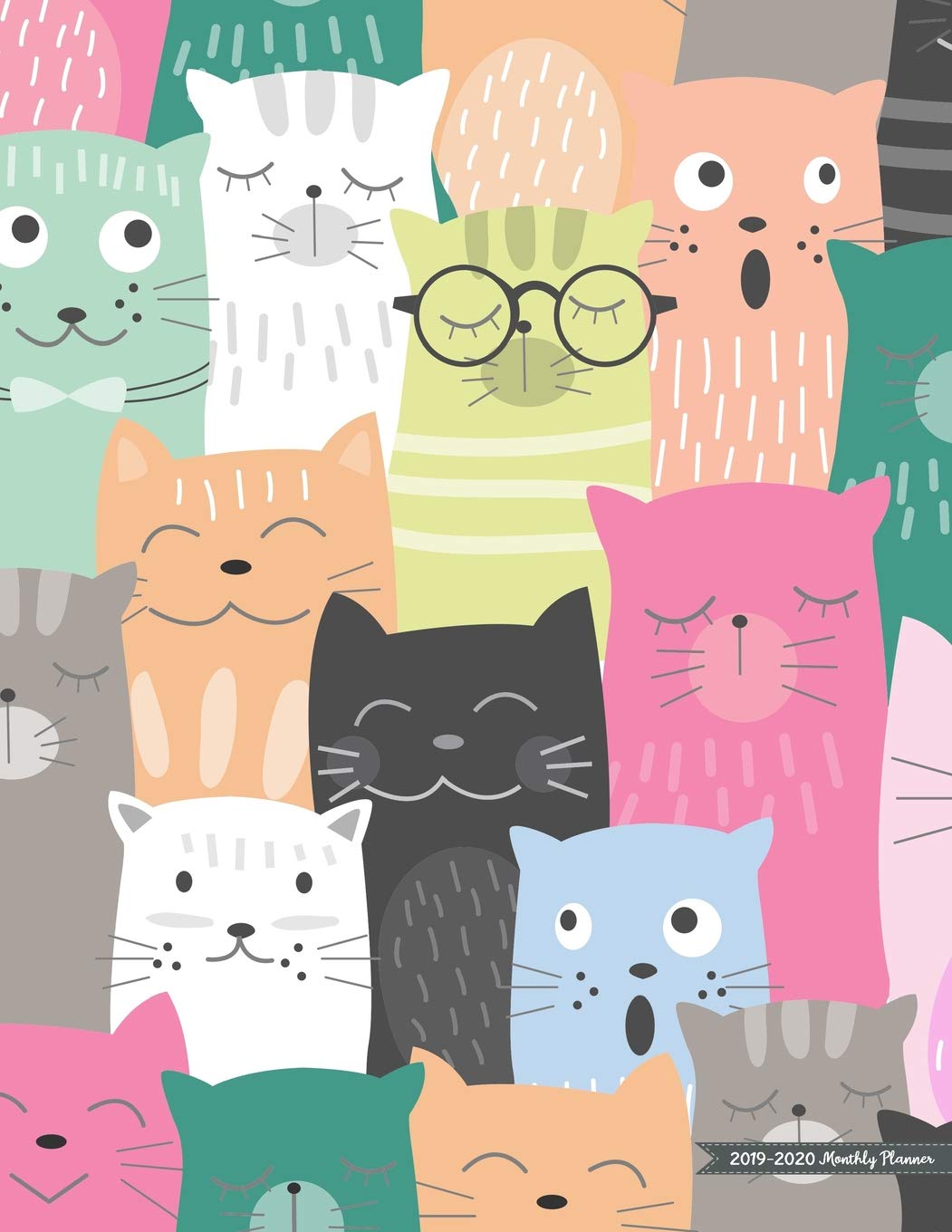 ler totalmente 2019-2020 Monthly Planner: Two Year - Monthly Calendar Planner - 24 Months Jan 2019 to Dec 2020 For Academic Agenda Schedule Organizer Logbook and Journal Notebook Planners - Happy Colorful Cat Cover