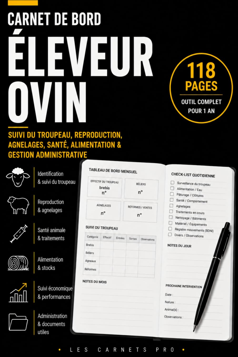 Carnet de Bord Éleveur Ovin: Suivi du troupeau, agnelages, santé, alimentation et gestion de l'exploitation (Les Carnets Pro) (French Edition) baixar o livro de graça