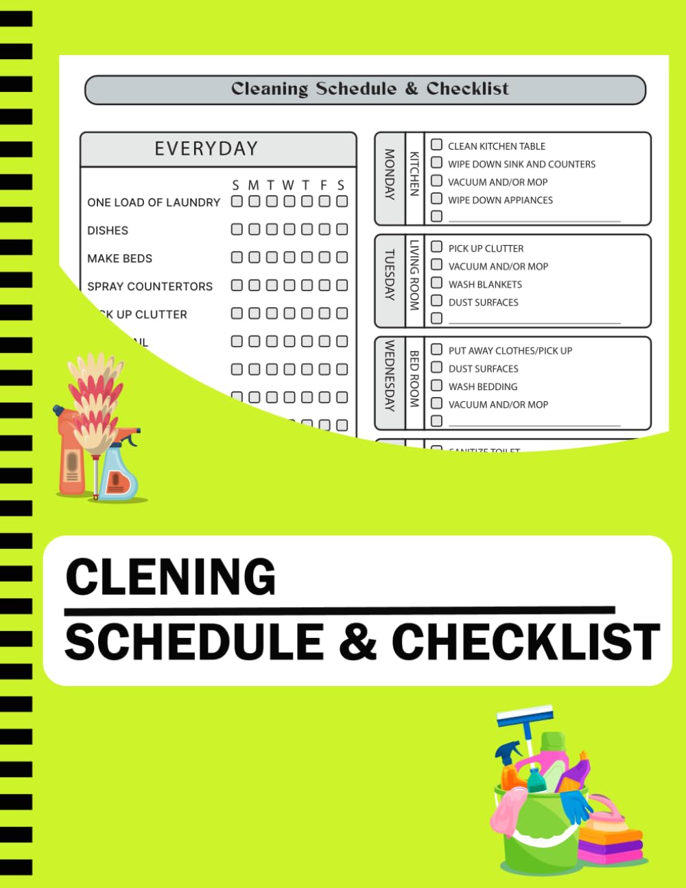 Cleaning Schedule and Checklist: Daily Weekly and Monthly Household Cleaning Schedule Book, Housekeeping Checklist Planner, and Organizer for Adults - ( "8.5X11" Inches ) baixar o livro de graça