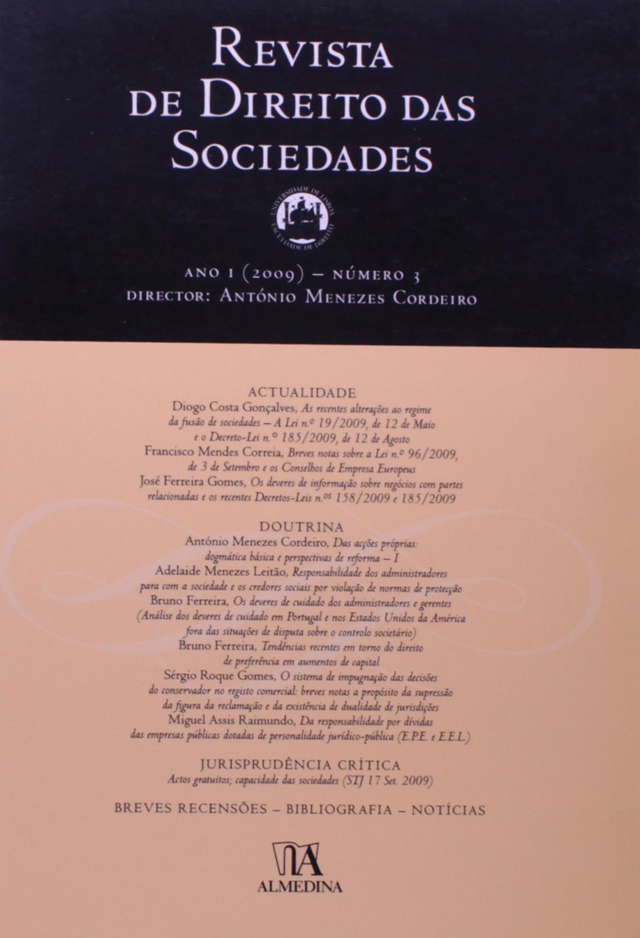 ler totalmente Revista de Direito das Sociedades: ano I (2009) (Volume 3)