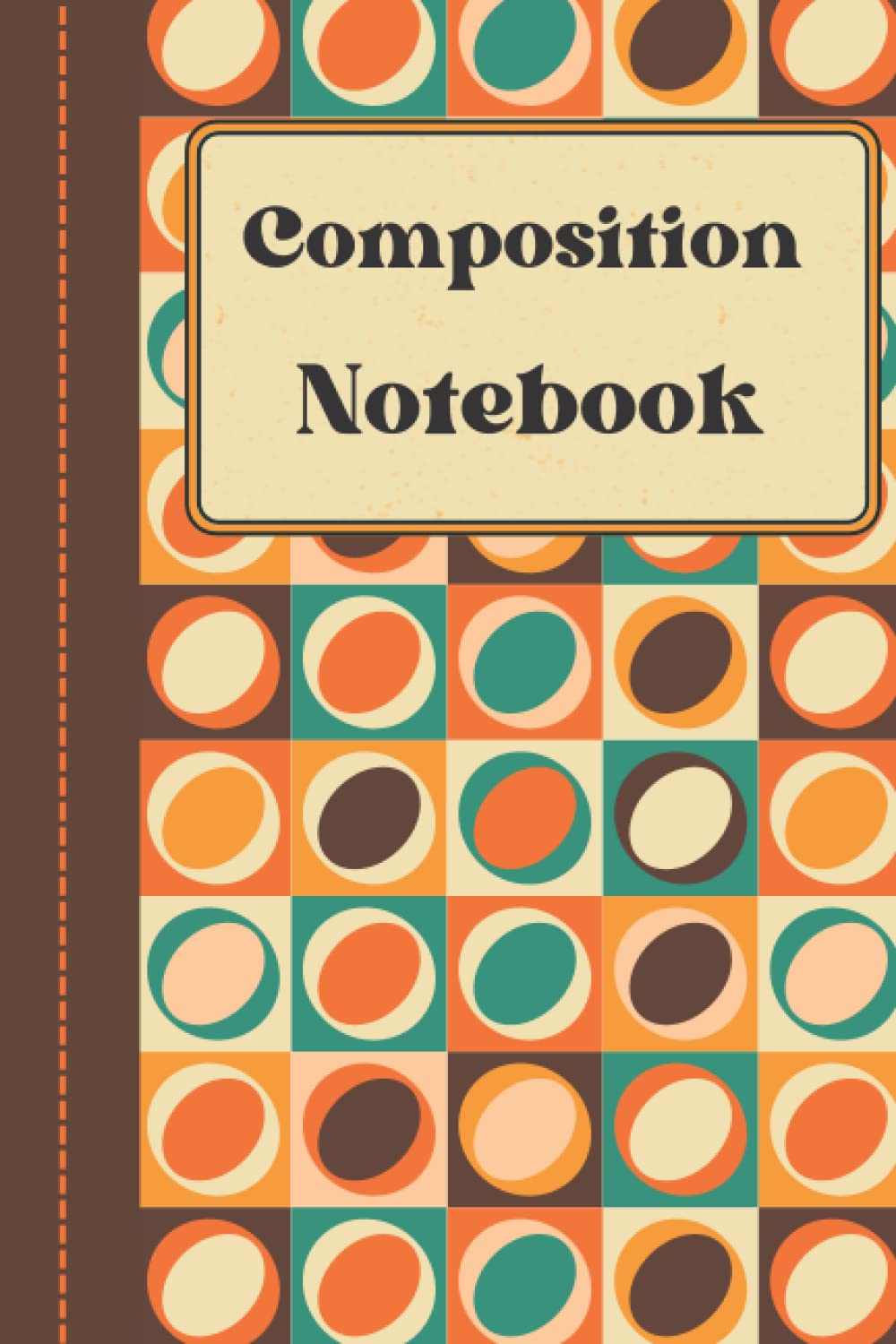 Composition Notebook Wide Ruled: Abstract Geometric Shapes Retro Colors Student Notebook