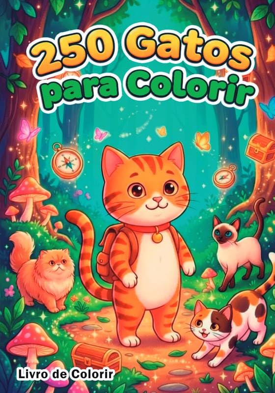 250 Gatos para Colorir