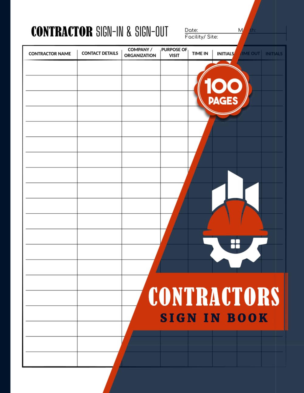 capítulo por capítulo baixar Contractors Sign In Book: Construction Site Daily Visitor Log for Tracking Companies, Contact Info, Entry & Exit Times | 100 Pages