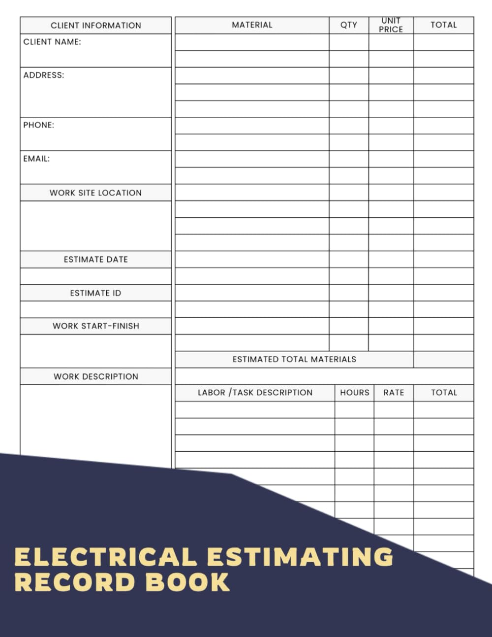 capítulo por capítulo baixar Electrical Estimating Record Book: A Logbook For Electricians To Help Them Organize Your Estimates And Calculations, Ensuring You Never Miss A Crucial Detail
